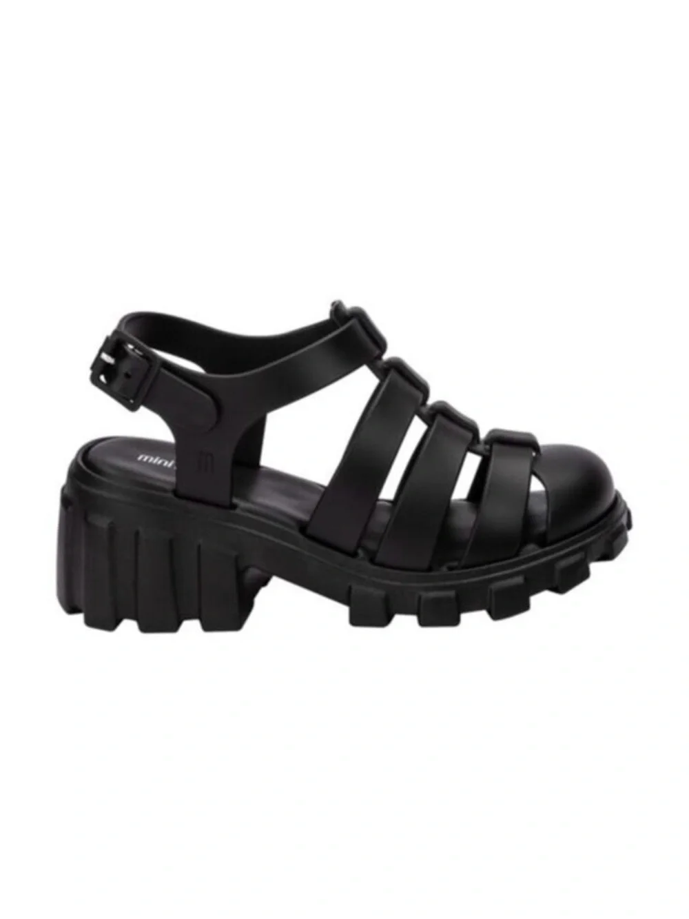 Mini Melissa Black Chunky T-Strap Platform Sandal